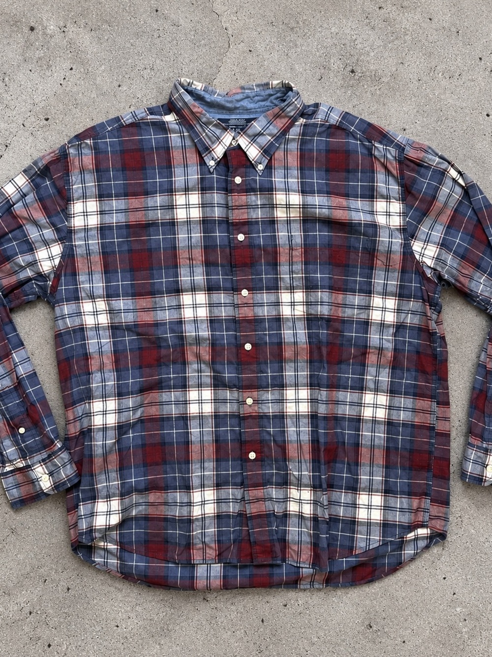 Tommy Jeans Plaid Button Down Shirt XXL Red Navy White Cotton